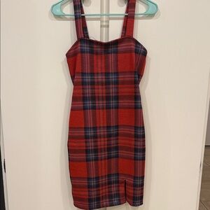 Rue21 Red and Blue Plaid Mini Dress